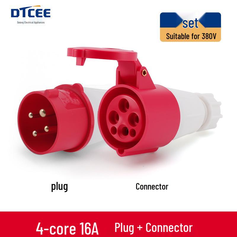 Industrial 16/32A Non-Explosion Proof Aviation Socket with 3-Core, 4-Core, 5-Core Connectors, Three-Phase, Four-Wire, 380V.