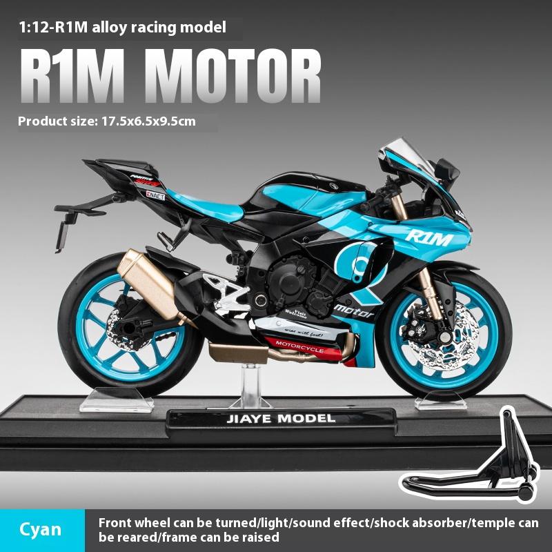 1/12 Yamaha R1M Car Model Simulation Sound and Light Belt Base Motorcycle Toy Ornaments To Give Your Boyfriend Gift