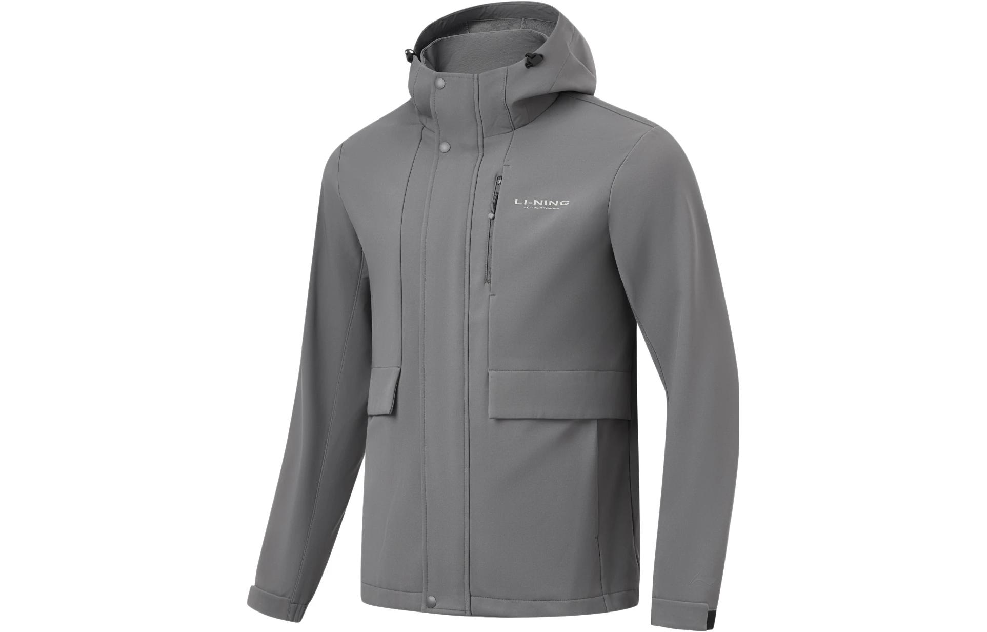 Li Ning Fitness Series Trench Coat Men s Smoky Ink Gray AFDT837-3 XL