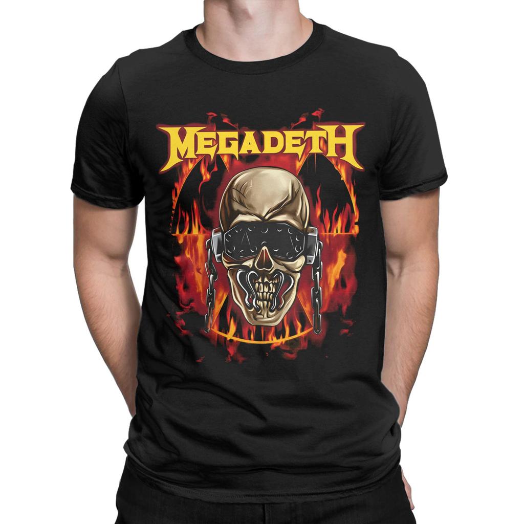 M-Megadethed Band  Men's T Shirt  Novelty Tees Short Sleeve Crewneck T-Shirt Pure Cotton Birthday Gift Tops