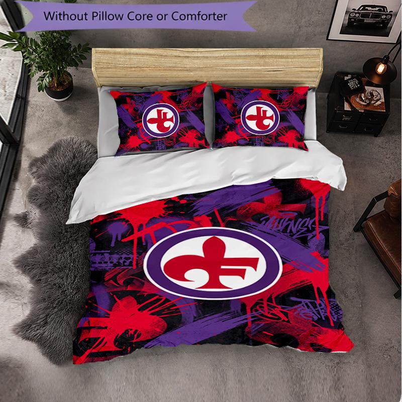 Fiorentina FC Themed Bedding 3Pcs Duvet Cover Set Decorative Bed Linen For Teen Room Home Decoration