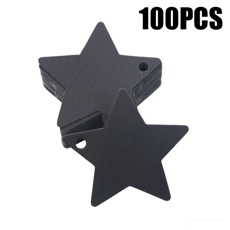 100PCS Kraft Paper Star Shape Label Writable Blank Hanging Tag Decorative Marking Card 3 Colors Available Gift Package Props ZYF