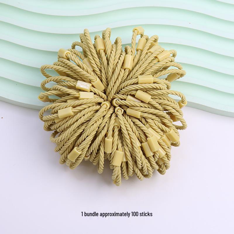 Korean Style Cable Knit Children's Hair Ties - Elastic, Hair-Friendly Candy Color Square Buckle Accessories.