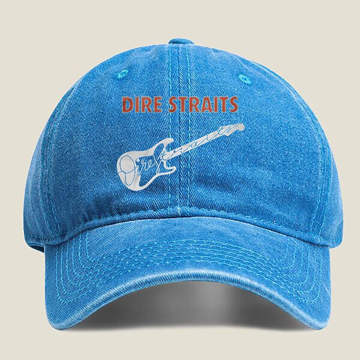 

Dire Straits - Guitar Logo Fashion Washed Baseball Cap Outdoor For Womens Unisex Female Beach Dad Hat Hip Hop One Size озеро синього кольору