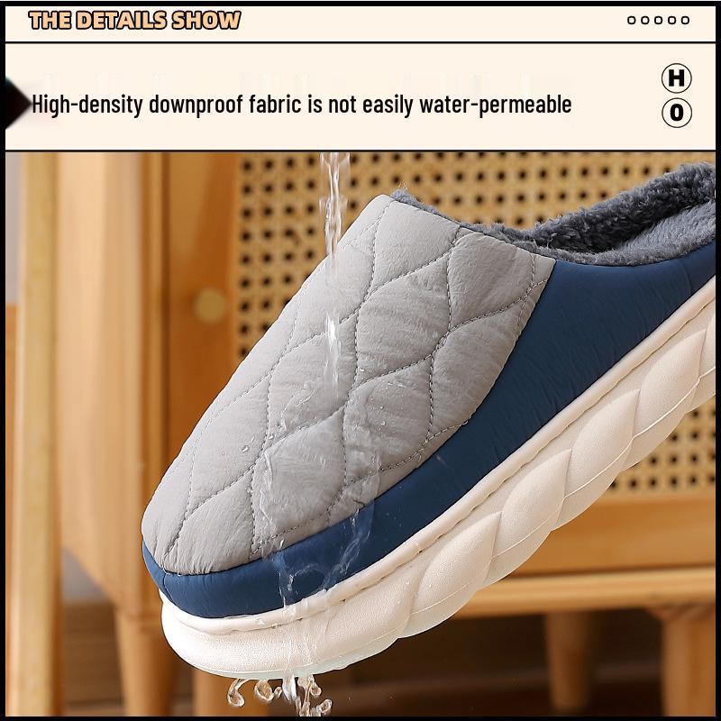 Herren Wasserdichte Rutschfeste Winter Baumwollpantoffeln - Dicke Sohle, Warm & Heimtauglich