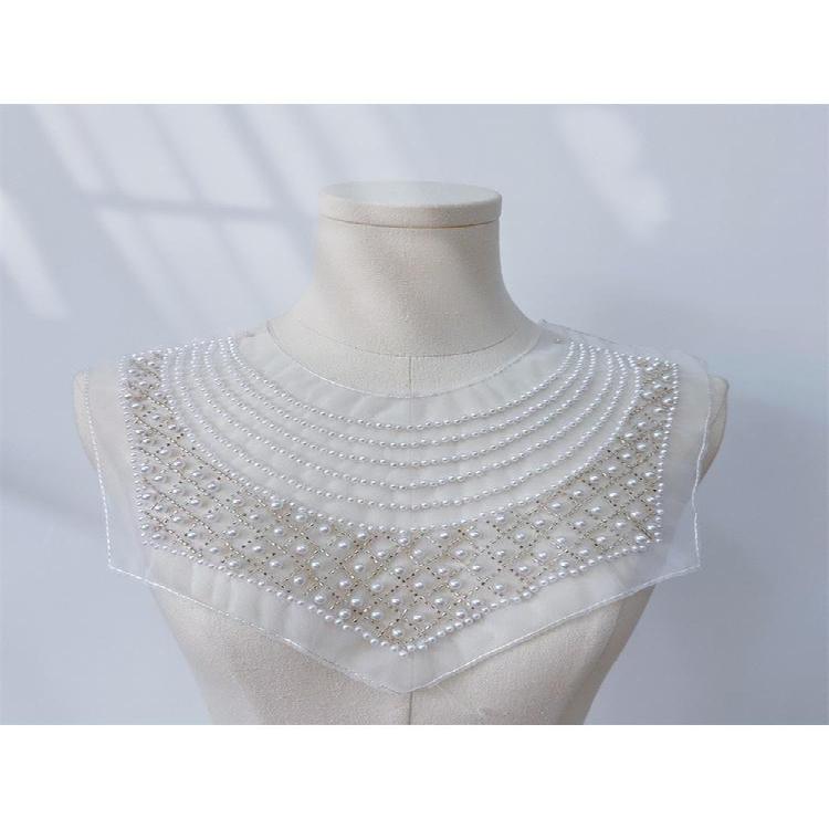 Embroidered Beadwork Collar Applique Mesh Collar Accessory For Elegances Social Gatherings Clothing Garment Decoration