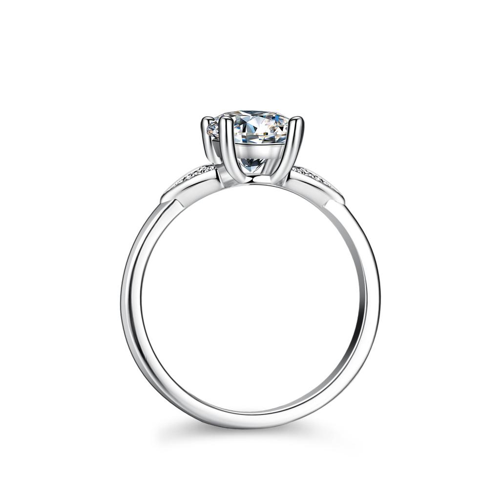 Bague moissanite couleur D bague en argent pour femme diamant flash à quatre griffes ins bague en diamant bague de fiançailles bague de mariage cadeau pour petite amie