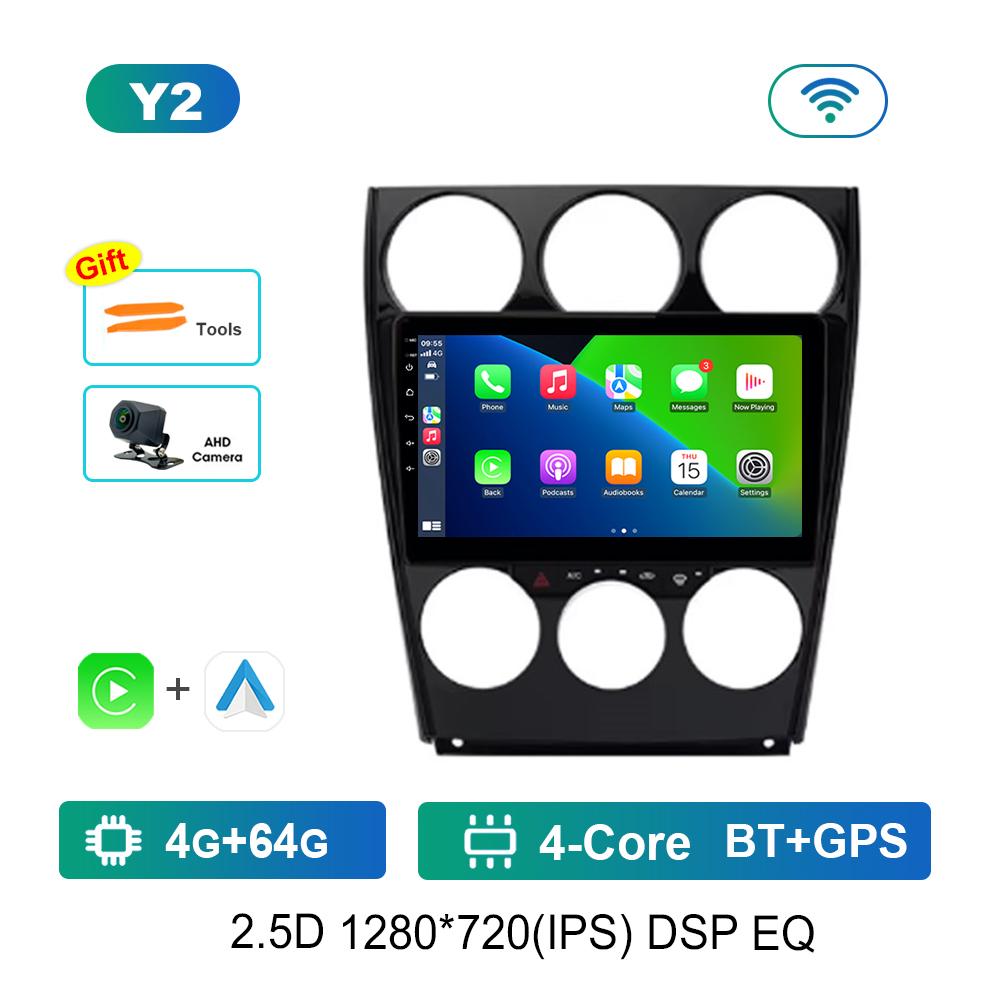 Navigație GPS pentru Mazda 6 2004 - 2015 Radio Auto Player Multimedia Sistem de Operare Android DSP Stereo WiFi Carplay Ecran QLED 4G Instrumente Auto