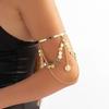 Exquisite Sequins Tassel Arm Chain Open Bangles for Women Sexy Boho Multi-layer Upper Arm Cuff Bracelet Wed Party Body Jewelry