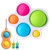 Fat Brain Toys Dimple Simple Dimple Available In 3 Colors Fingertip Authentic Product [Amazon Exclusive] 2-Piece Set + Colorful, (Colors Random),