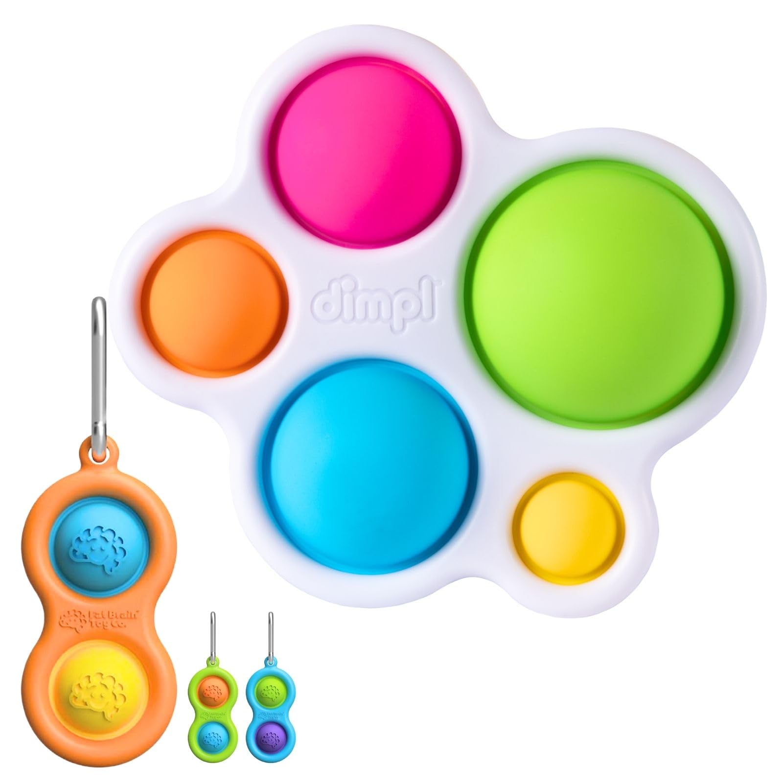 

Fat Brain Toys Dimple Simple Dimple Доступно в 3 цветах Напальчник Оригинальный продукт [Эксклюзив для Amazon] Набор из 2 штук + Разноцветный, (Цвета случайные),