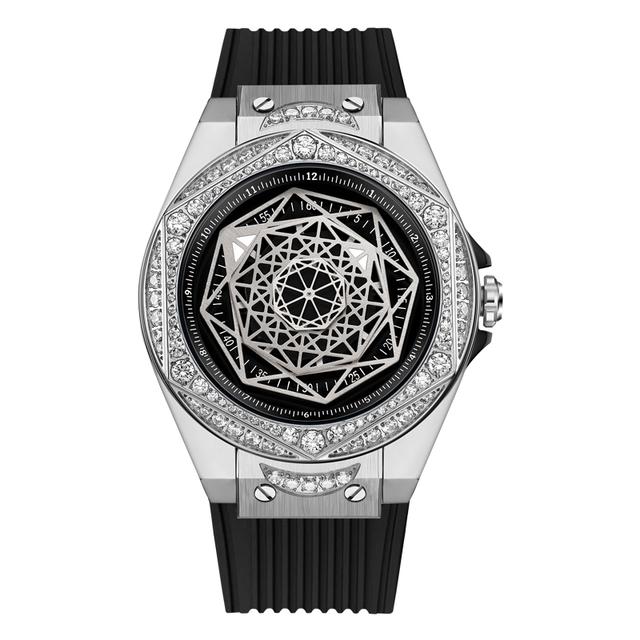 Dámské luxusní hodinky 36mm dámské náramkové hodinky Quartz Luminous vodotěsný silikonový řemínek 112ks Crystal