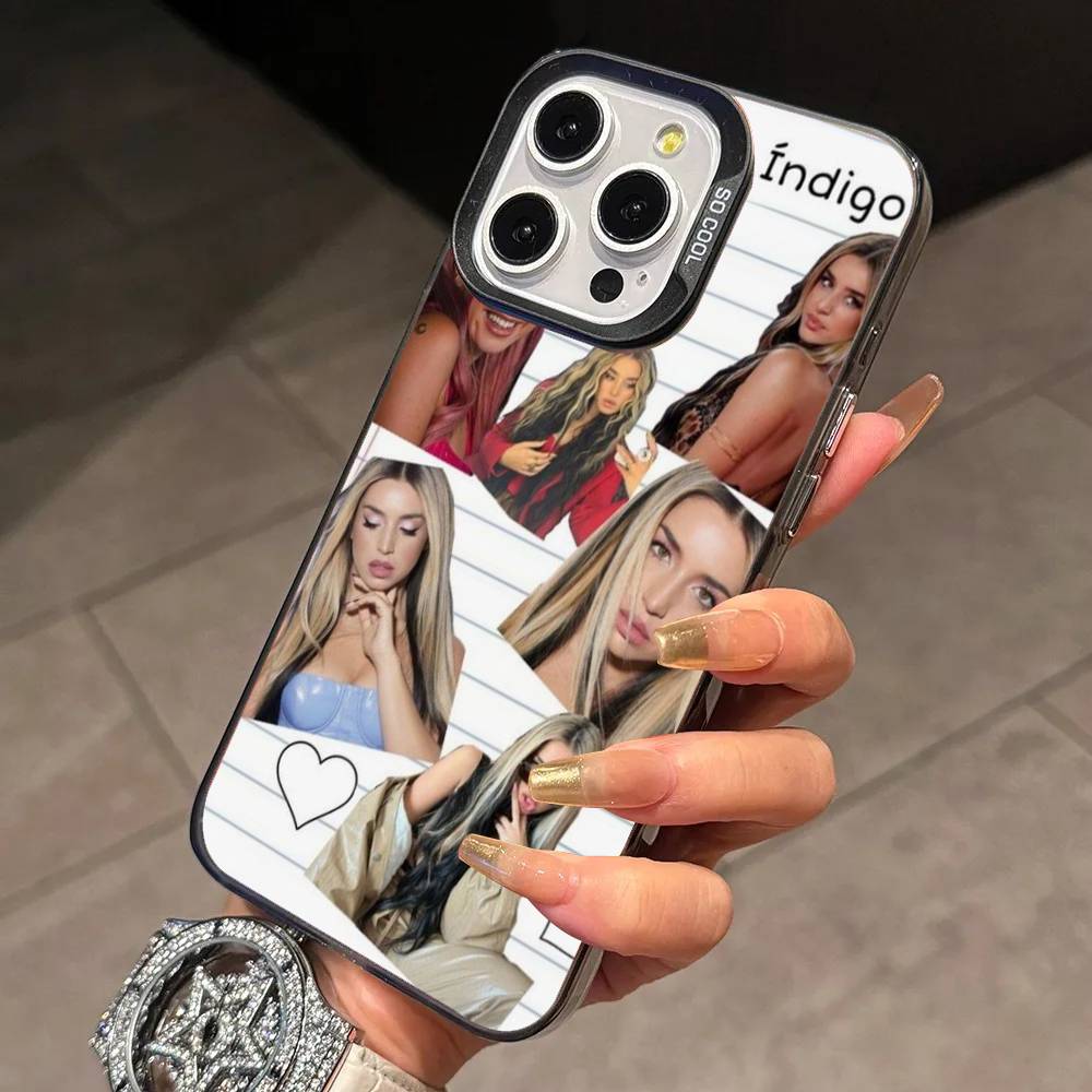 C-Cute Lola Singer I-Indigos Phone Case For iPhone 17,16,15,14,13,12,11 Plus,Pro Max,XS,Colored Silver Plated Inside Cover iPhone16promax