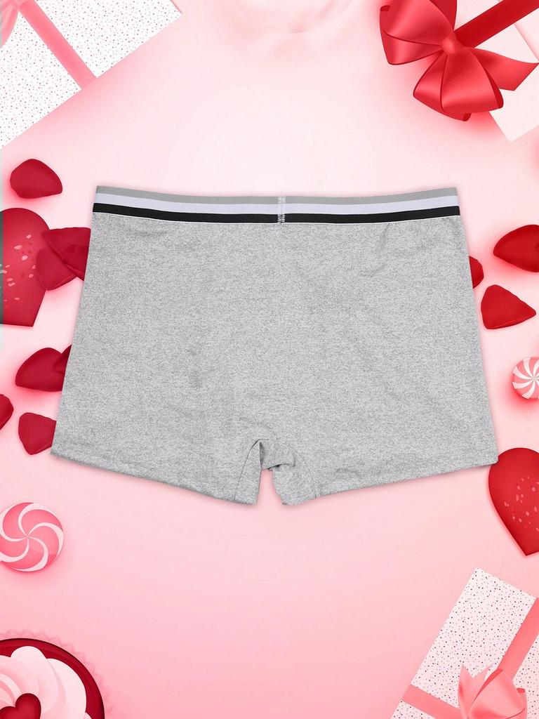 Customized Men's Heart Print Funny Boxer Underwear, Elastic And Soft Comfortable Everyday Personalized Underwear, Ideal Gift For Boyfriend/Husband