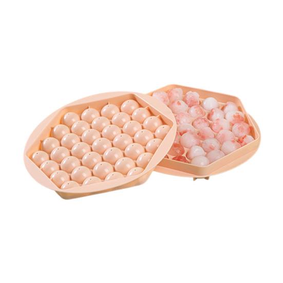 Sphere Ice Cube Tray with Lid BPA-Free Plastic Mold for Whiskey Cocktails Easy-Release Leak-Proof Space-Saving Ice Maker for Home Bar Party