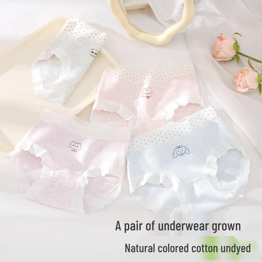 Girls' Pure Cotton Triangle Panties - Antibacterial Underwear for Preteens and Teen Girls