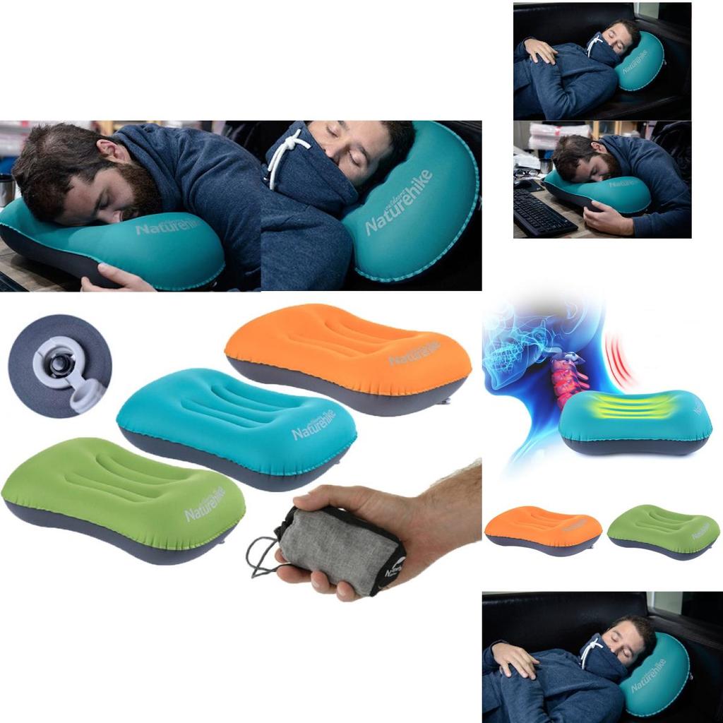 Naturehike Letter Print Travel Inflatable Pillow For Long Flights And Outdoor Use