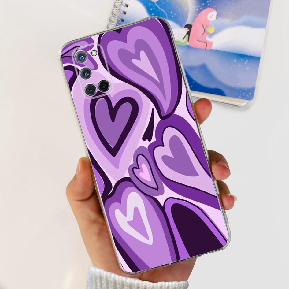 For OPPO A52 Case OPPOA52 CPH2069 A 52 Flower Phone Case Fashion Transparent Silicone Soft TPU Back Cover For OPPO A72 A92 Coque