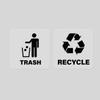 10 Pack Recycle and Trash Square Stickers 6 × 6 Inches White Vinyl Transparent Recycling Bin Decals Self Adhesive Waterproof UV Resistant Sign for