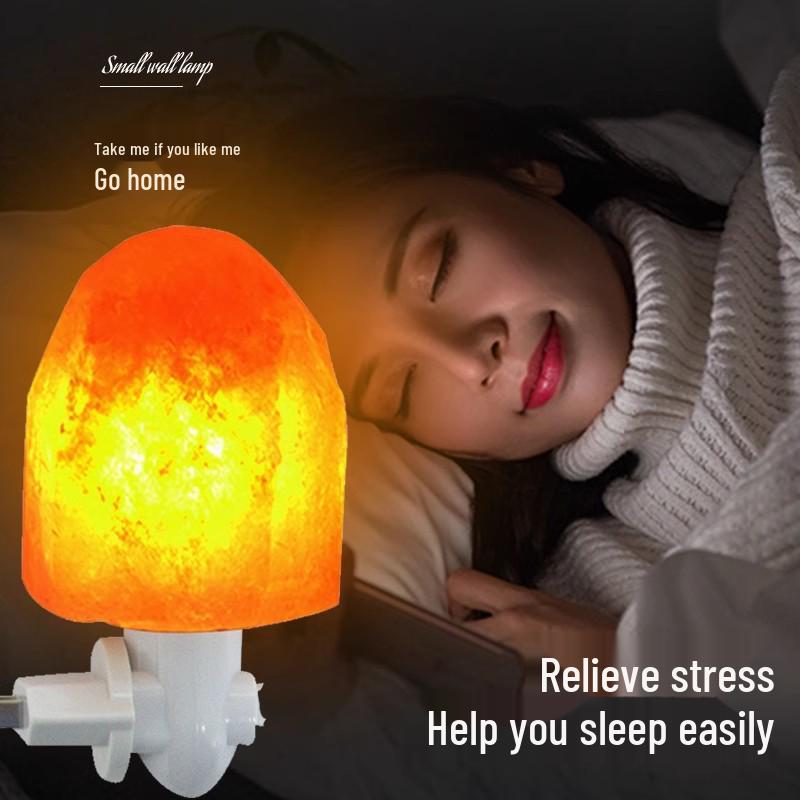 Himalayan Natural Crystal Salt Wall Lamp - Plug-In Night Light for Bedroom, Living Room, Corridor