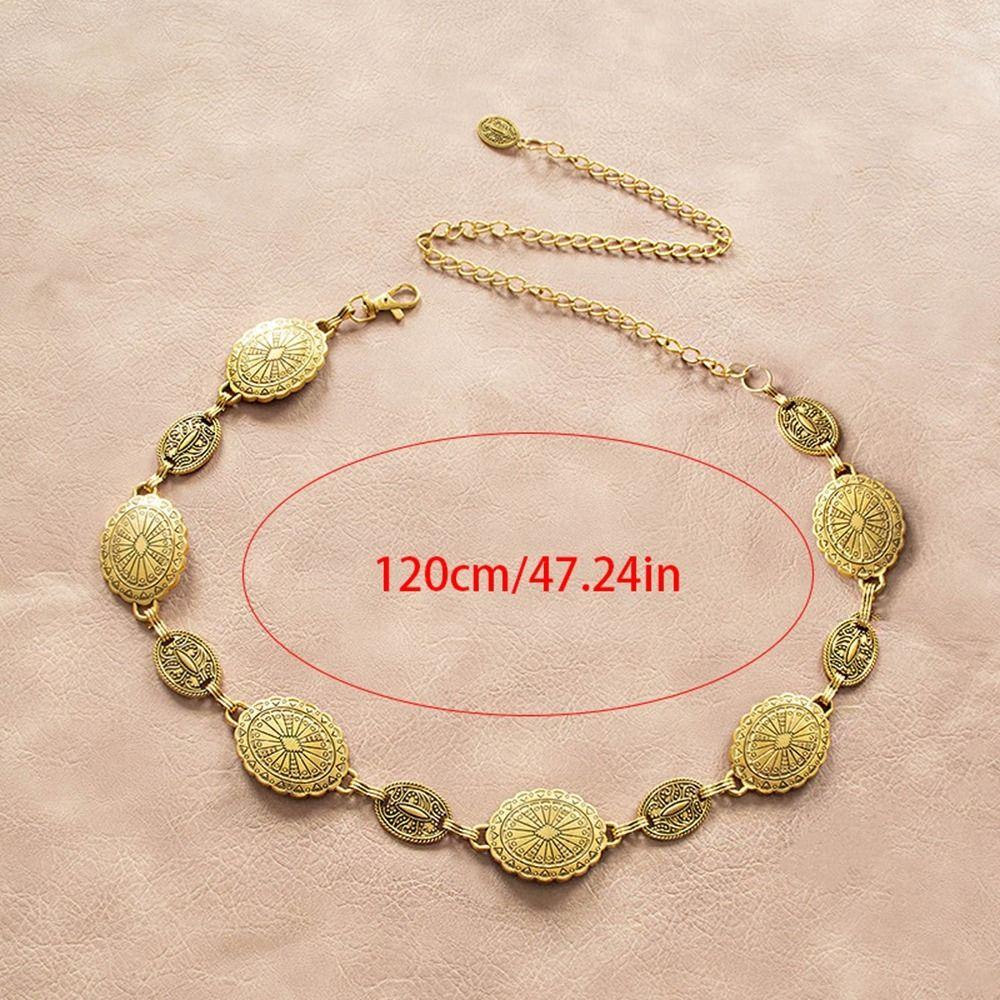 Silver Belt Waist Chain Carving Metal Body Chain Summer   Beach Accessories