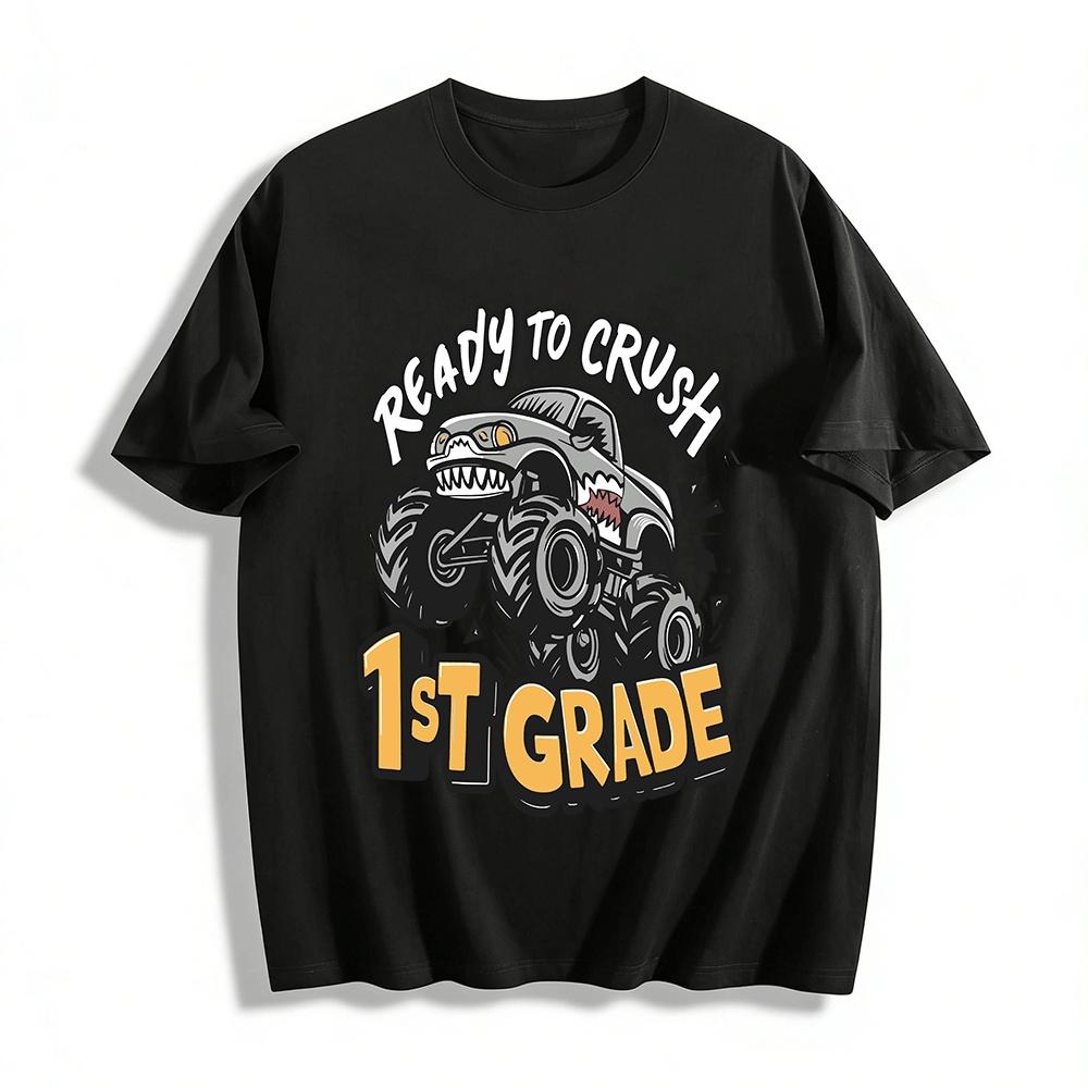 Ready To Crush 1st Grade Monster Truck Kids Top Pure cotton T-shirt XXS