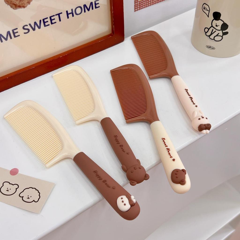 1ks Roztomilý kreslený dětský kartáč na vlasy Mléko Čaj Barevný hřeben Kawaii Bear Bunny Pryskyřičný hřeben s měkkou rukojetí pro holčičku Vlasové doplňky