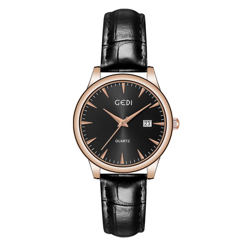 

Couple Classic Leather Watch Simple High-End Calendar Waterproof Quartz Watch High-Value Watch