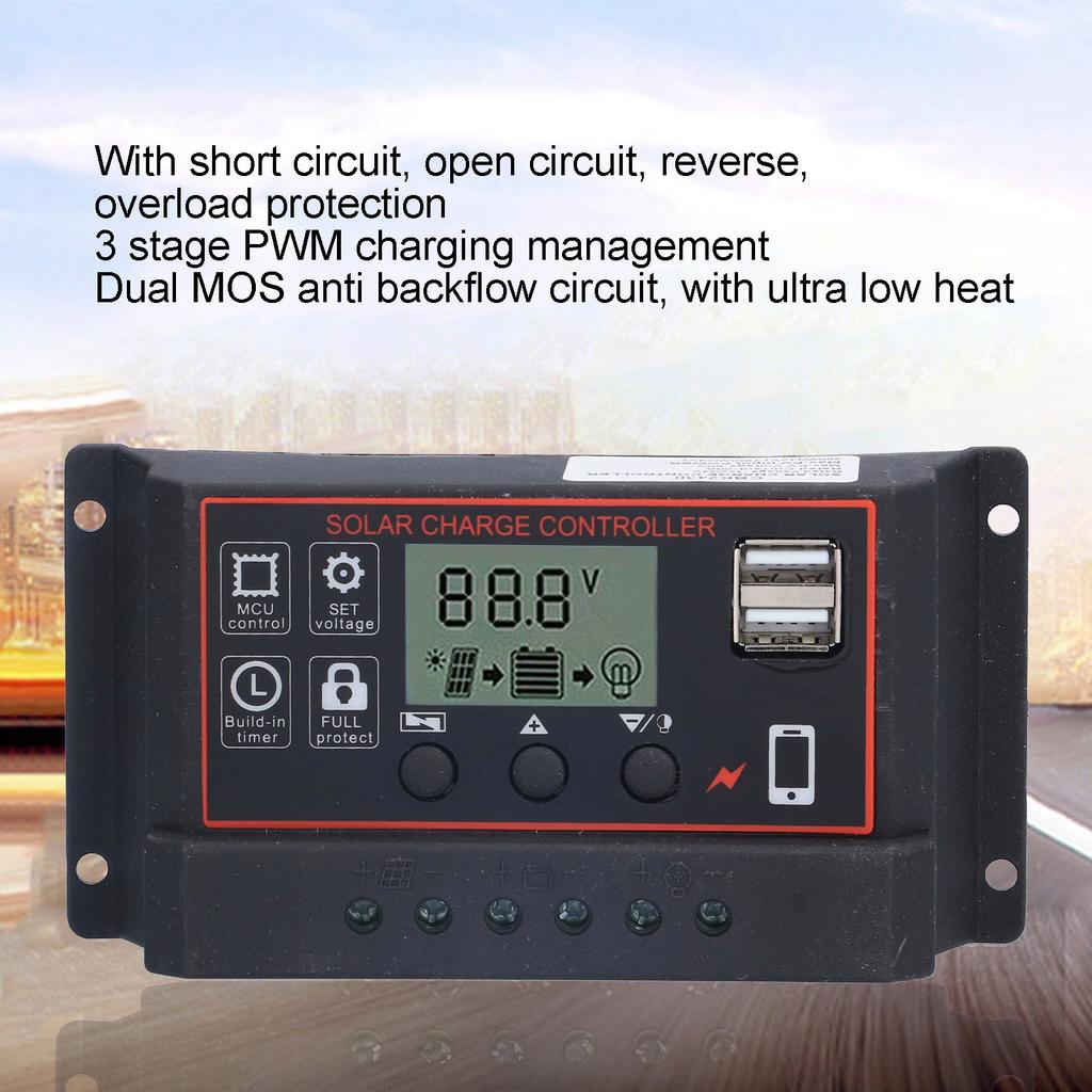 Solar   Controller   Photovoltaic Smart Power Generation Regulator 12V 24V 10A