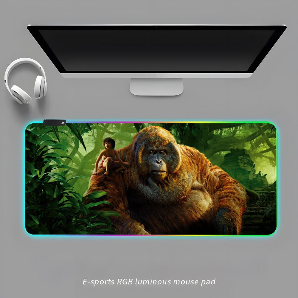 

The Jungle Book Mouse Pad RGB Gaming Mouse Pad Desk Mat HD Gamer Large LED Light XXL MousePads RGB600x300x3mm
