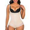 Cross-Lace Zipper Body Shaper with Slimming Control Straps