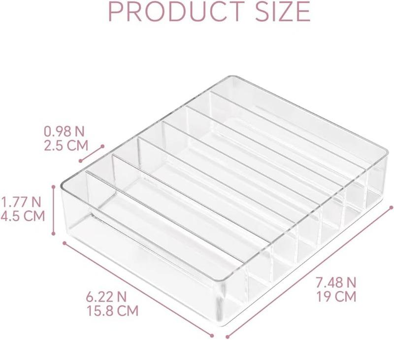 7 Grids Makeup Organizer Tray Storage for Eyeshadow Palette Lipstick Makeup Organizer for Drawer Countertop Cosmetics Storage