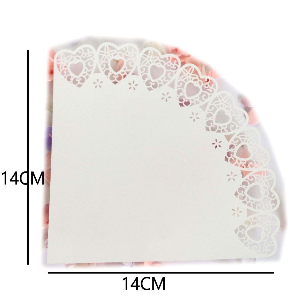 50pcs Laser Hollow Wedding Cones Wedding Decoration Petals Confetti Light Paper Cones
