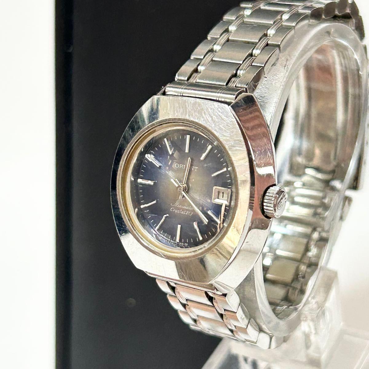 Часы ORIENT Minimatic Автоматические Y497-31500 Дата 3 стрелки Круглый синий циферблат Женские