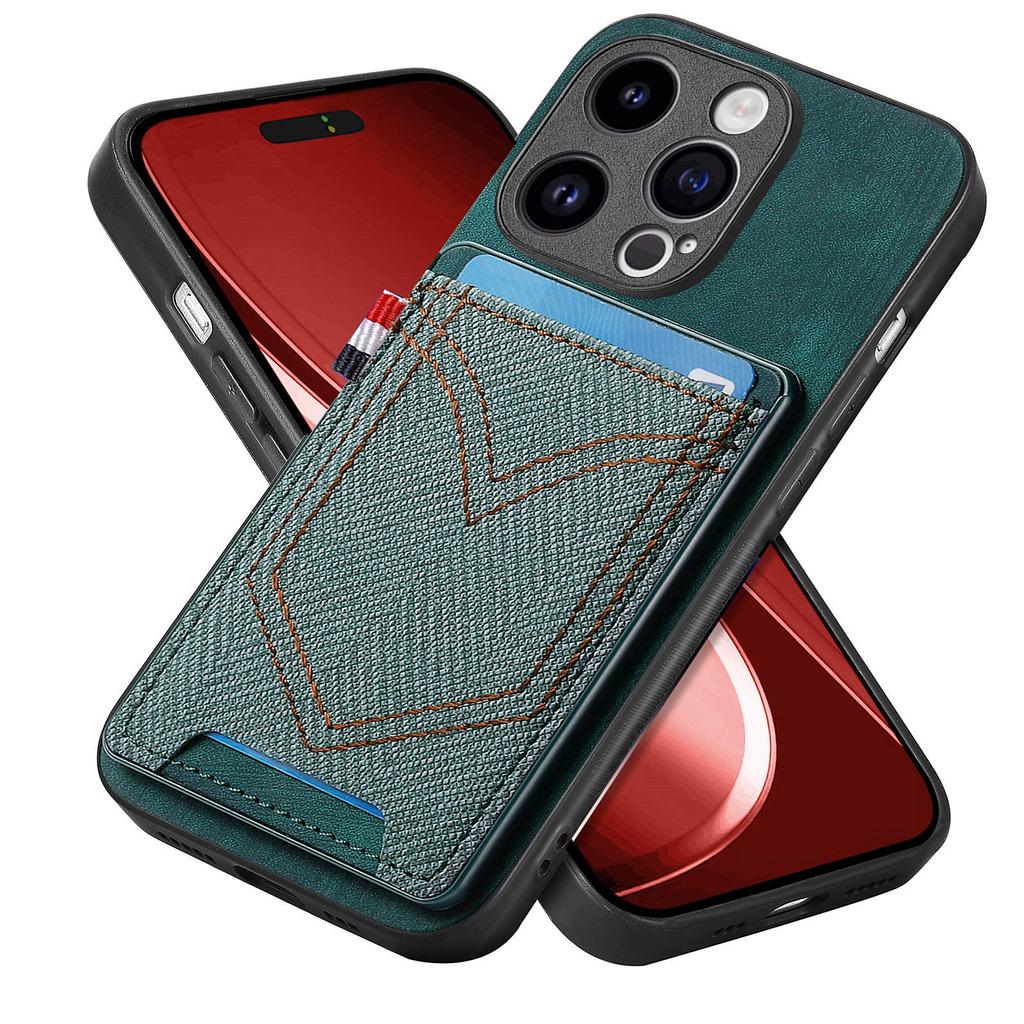 Denim Pattern Card Slot Leather Case for iPhone 15 14 Plus 13 12 11 Pro XSMax 8P 7P for Samsung S23 S22 S21 S20 Ultra Plus Note20Ultra A14 A54 A13 A53