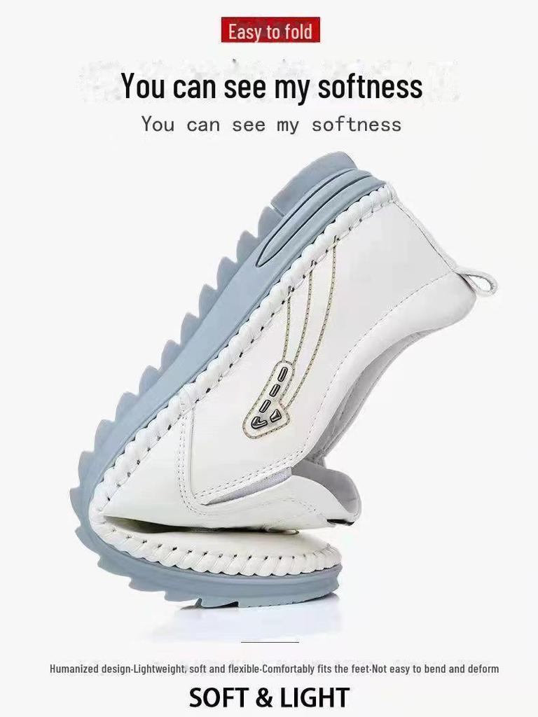 Men's 2024 Spring/Autumn Fashion Soft Leather Casual Shoes - Wear-Resistant Texture