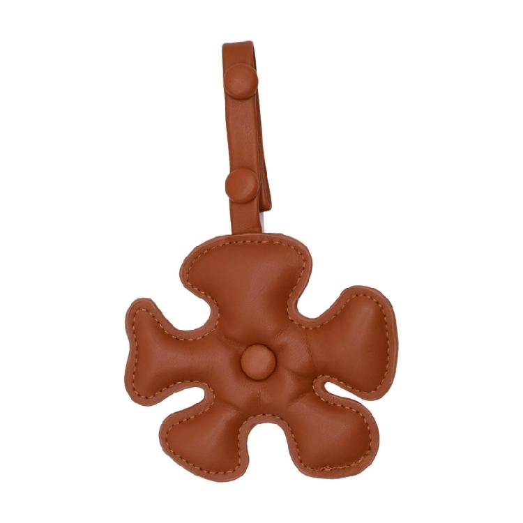 Vibrant Cartoon Style Leather Keyring Five Petal Flower Decoration Practical Key Ring Accessory Gift For Women