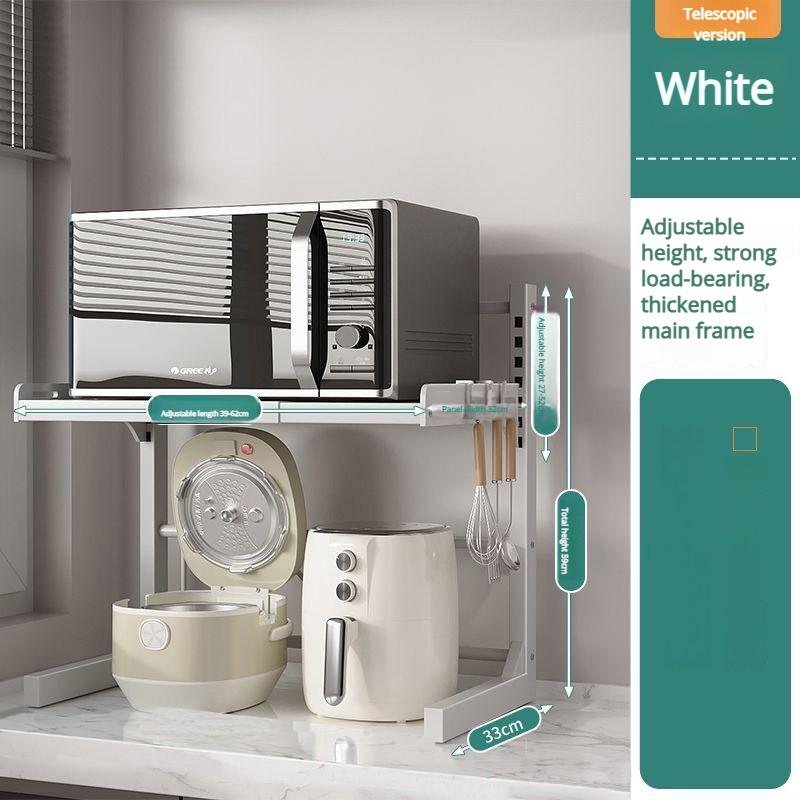 Table Top Multi-Layer Retractable Microwave Oven Thickened Storage Rack Kitchen Household Storage Oven Pot Rack Partition Rack