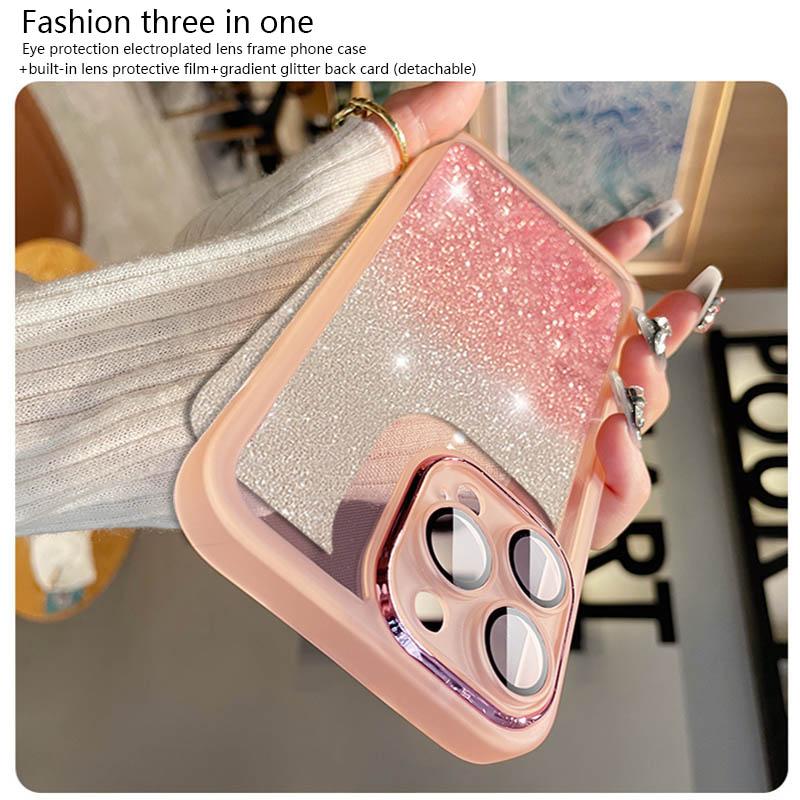 Fashion Bling Glitter Phone Case  For iPhone 16 15 Pro Max 14 13 12 11 16Plus Luxury Shockproof Bumper Silicone Clear Back Cover
