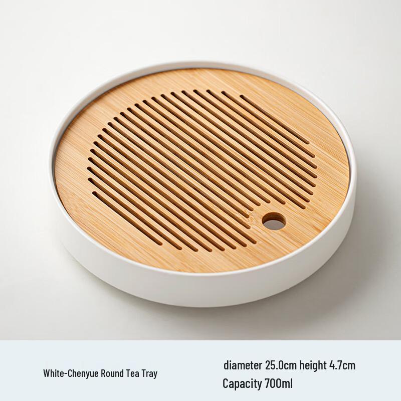 Elegant Round Ceramic Tea Tray