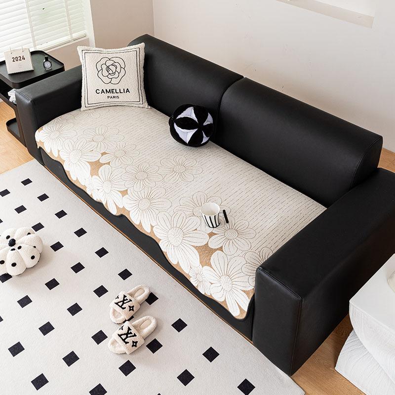 

Chenier Sofa Cushion Is Universal In All Seasons, Special-Shaped Straight Row Seat Cushion, Irregular Non-Slip Leather Sofa Cover, Light Luxury 90*90cm