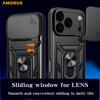 AMORUS For iPhone 17 Pro Max Case Kickstand PC+TPU Phone Cover with Camera Lens Slider