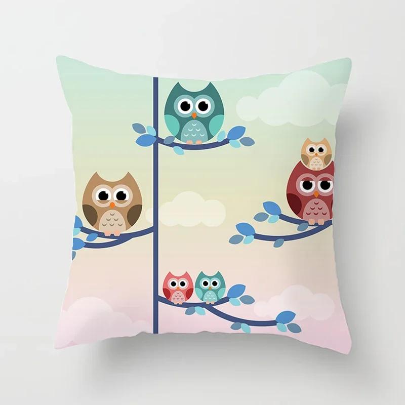 Cute Owl Cushion Covers Comfortable Pillow Cover x Decorative Pillows For Sofa Bed Car Throw Home Decor