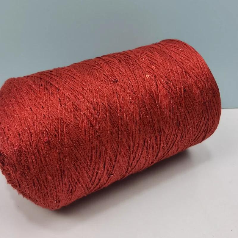 Glitter Mulberry Silk Cotton Thread 500g/Roll Glitter Bead Silk Lace Thread Soft Silky Spring/summer DIY Hand-woven Thread