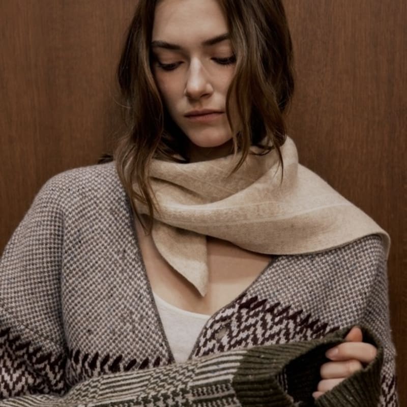 diaalto TIGNES KNIT SCARF_BEIGE