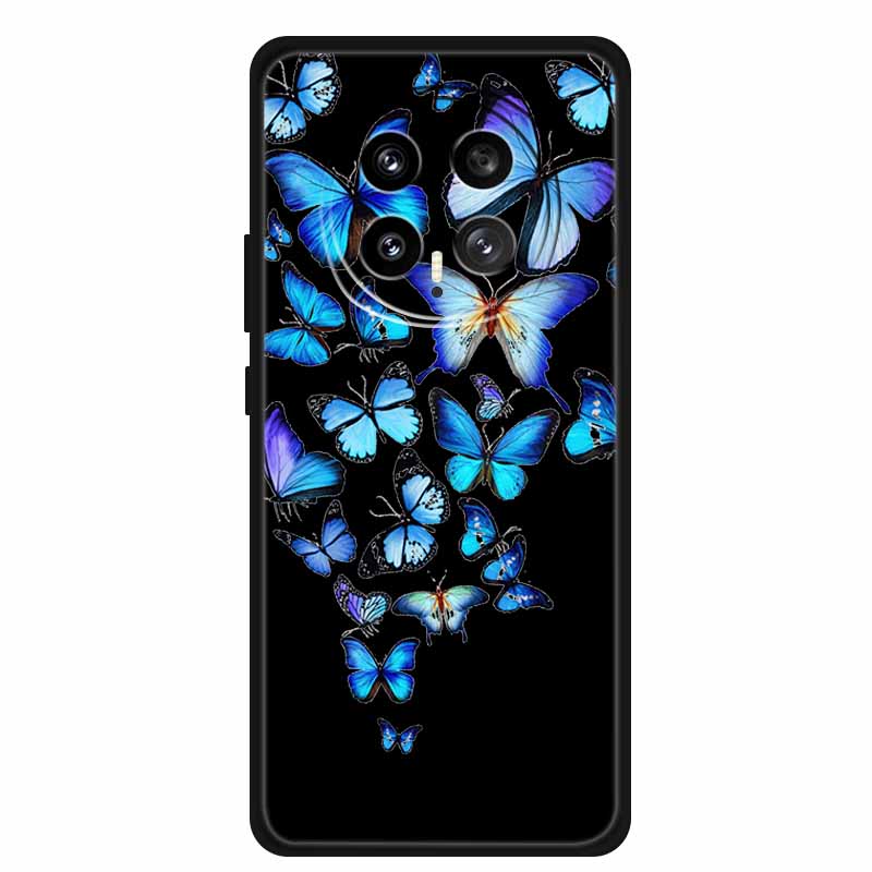 Black Silicone Case For Honor Magic8 Pro Case Cartoon Cat Soft Back Cover For Honor Magic 8 5G Pro Phone Case Coque Funda Para