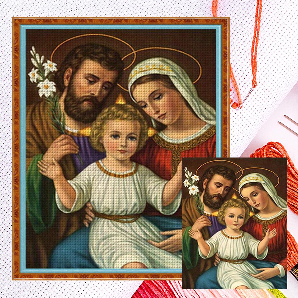 

EY# Полная вышивка Эко-хлопковая нить 14CT Счетная вышивка крестом Дева Мария 40x5