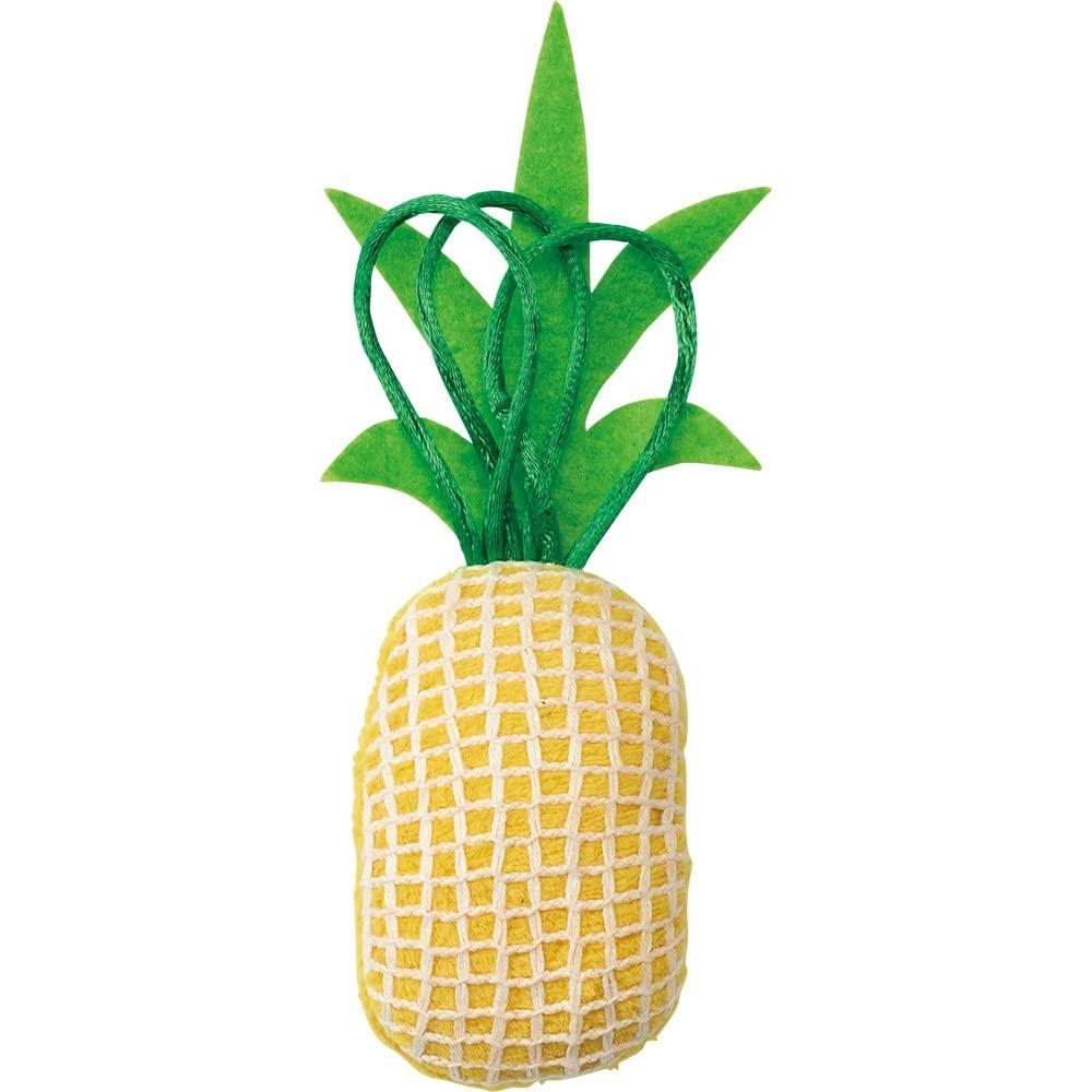 Marukan NYANTA CLUB Chewy Toys Mesh Fruit Pineapple
