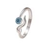 European & American Style Evil Eye Personality Ring with Blue Zircon Inlay