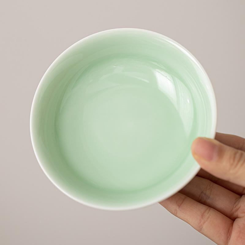 Refreshment plate, ceramic fruit plate, small living room household snack snack plate, high-footed fruit tray, nut plate.